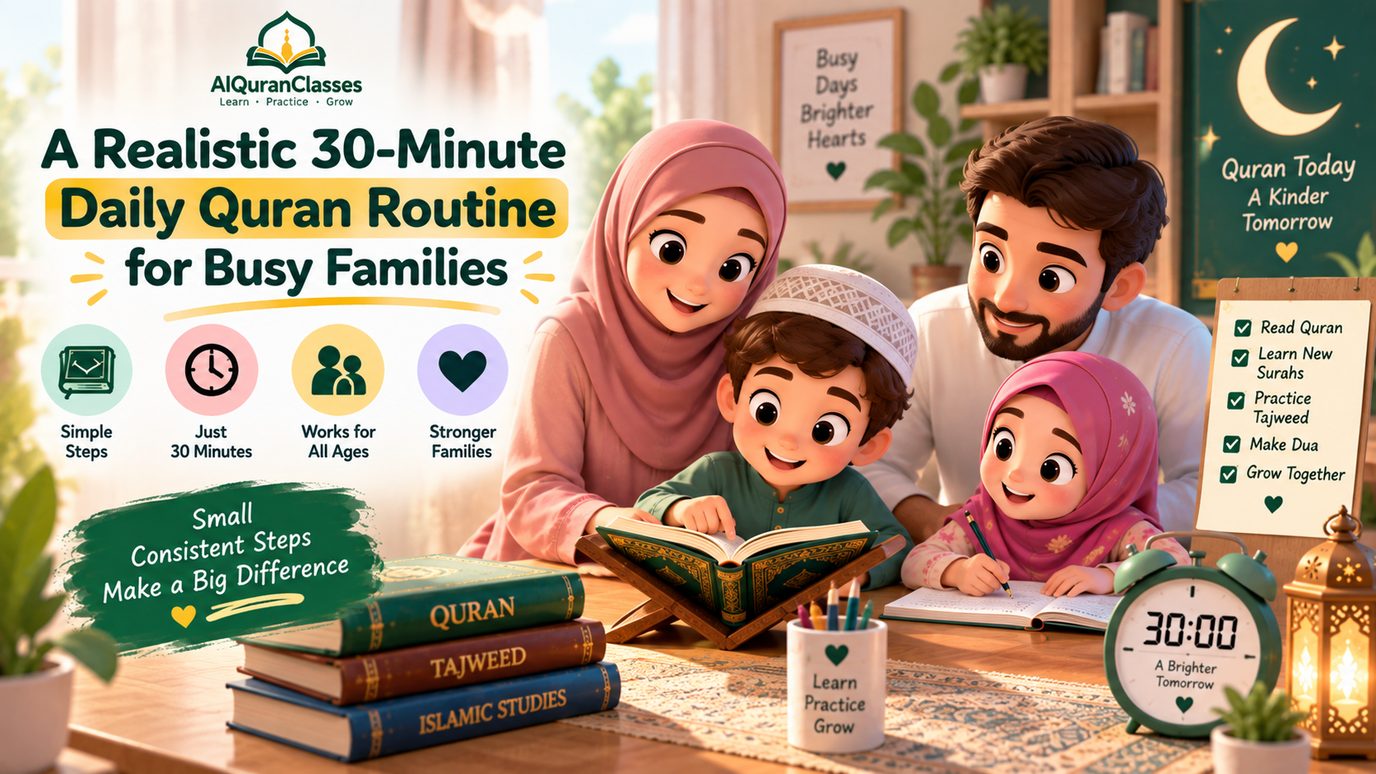 A Realistic 30-Minute Daily Quran Routine for Busy Families