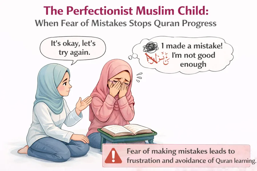 perfectionist Muslim child Quran